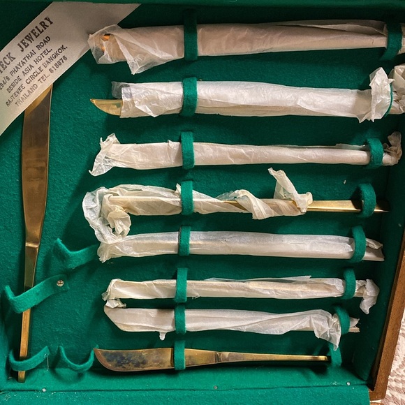 Kee teck jewelry vintage Bangkok Thailand silverware set - Picture 3 of 16